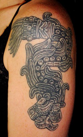 This-tribal-Aztec-tattoo-shows-Quetzalcoatl-the-Aztec-god-of-life